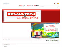Tablet Screenshot of primatech.de